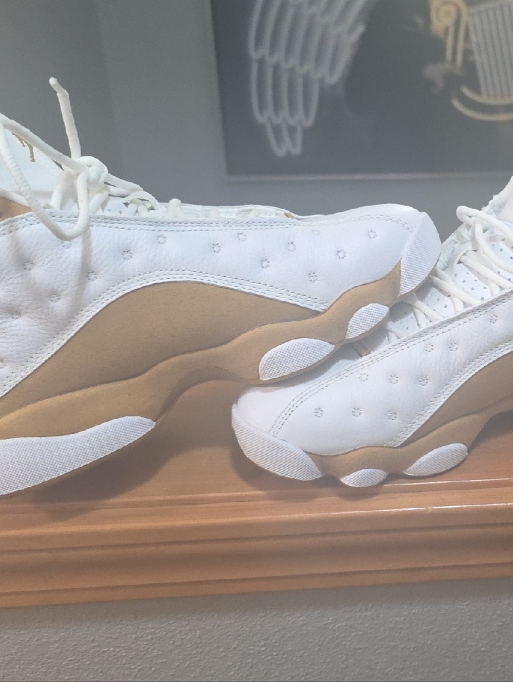 Jordan Women’s White and Tan Low-Top Retro Sneakers